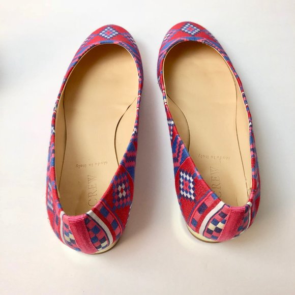 J. CREW Janey Printed Flats Made in Italy - Size 8 - Picture 5 of 6